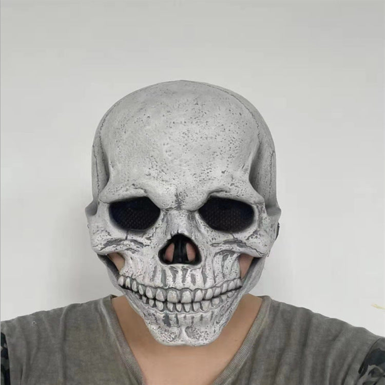 Masque de crâne complet, casque avec mâchoire mobile, squelette 3D, masque d'horreur, Costume de Cosplay pour adultes