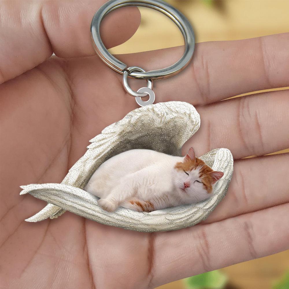 New Unique Dogs And Cats Sleeping Angel Pendant Car Key Ring