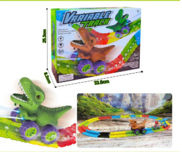 Jouet en plastique électrique de piste de dinosaure de montagnes russes pour enfants