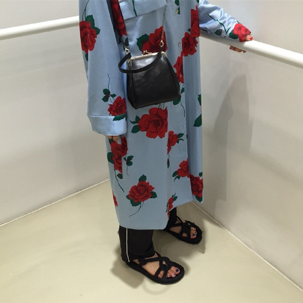 Bolso mensajero portátil de moda con clip retro