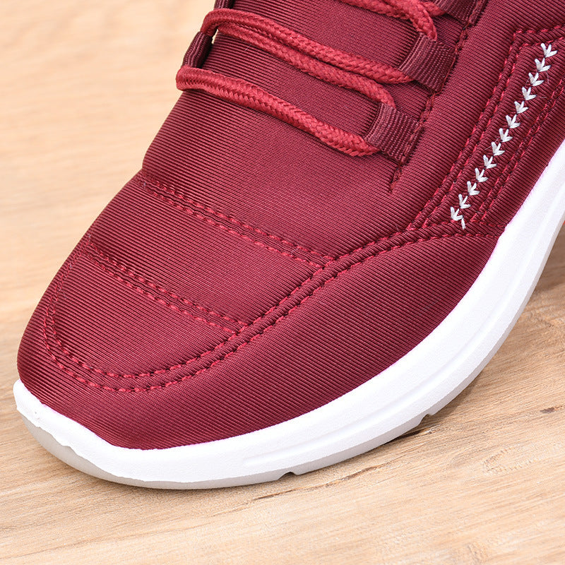 Chaussures en velours pour femmes, chaussures isolées rembourrées en coton, chaussures plates pour maman, bottes en coton