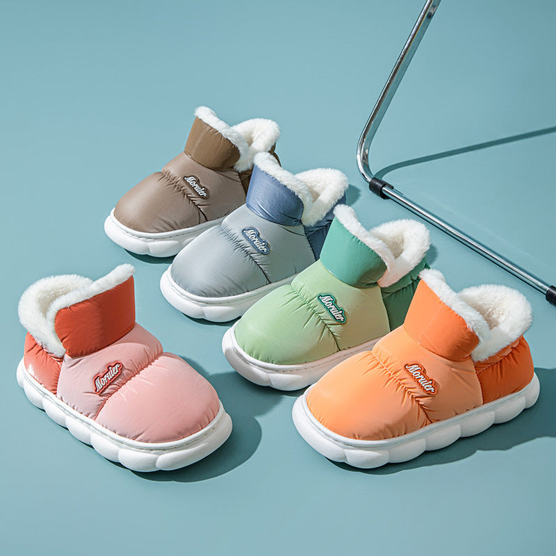 Sacs pour enfants et chaussures chaudes antidérapantes pour Couple épaissies doublées de polaire