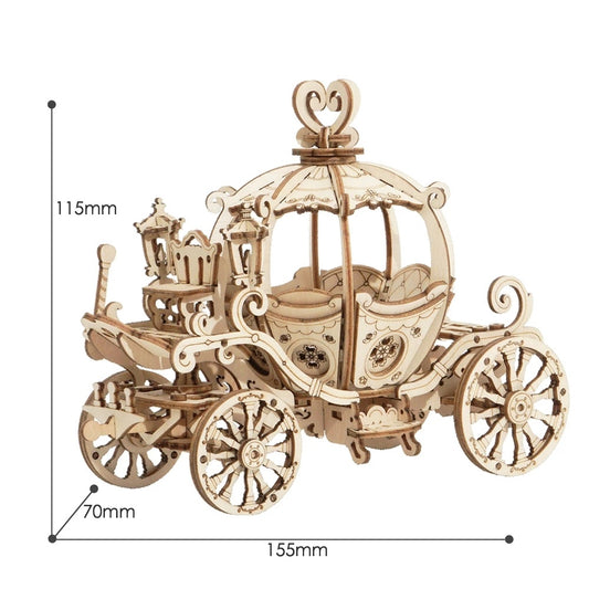 Robotime – chariot citrouille modèle 3D, Puzzle en bois, jouets d'assemblage pour enfants filles, cadeau d'anniversaire et de noël, livraison directe