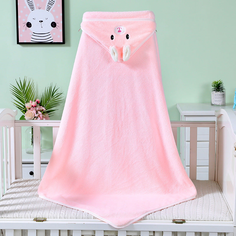 Peignoir de serviette de bain pour bébé en polaire corail