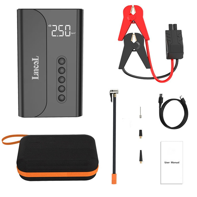 Démarreur d'urgence de voiture, alimentation électrique, trésor de charge, allumage de batterie de voiture deux en un et trésor électrique