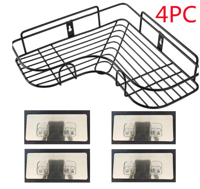 Étagère de rangement murale sans poinçon pour salle de bain, étagère d'angle de cuisine, trépied domestique