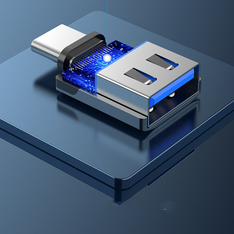 USB 3.0C mâle à un adaptateur femelle OTG en alliage d'aluminium gris avec lanière