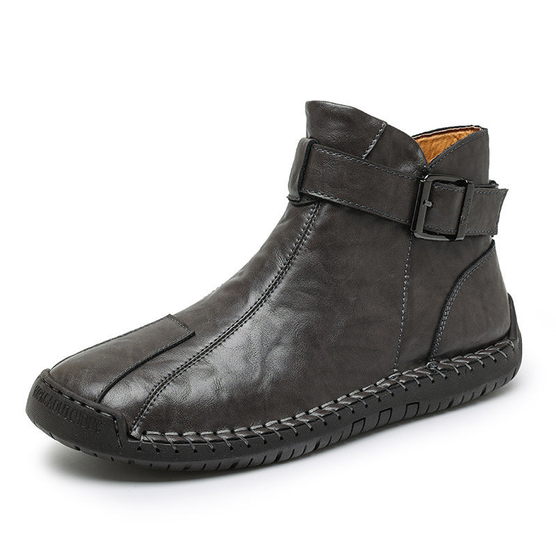 Commerce extérieur transfrontalier chaud en cuir véritable haut décontracté bottes en cuir pour hommes