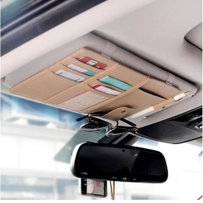 Car Auto Sun Visor Point Pocket Organizer Pouch Bag Card Glasses Storage Holder Car-Styling  IC Card Holder Sunshade Bag