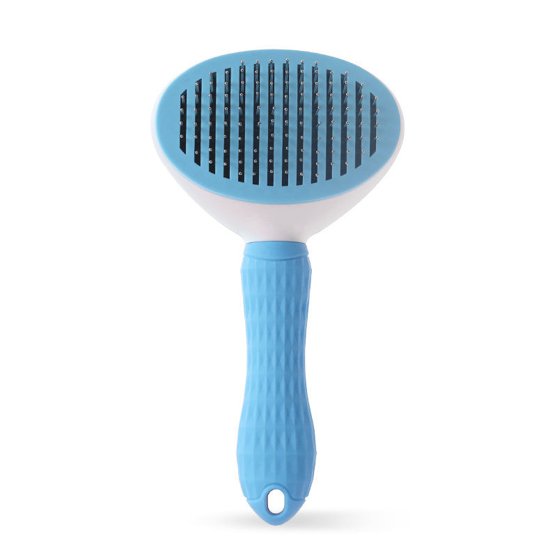 Peigne autonettoyant pour chat, en acier inoxydable, pour chien, brosse à cheveux, une clé pour enlever l'artefact flottant