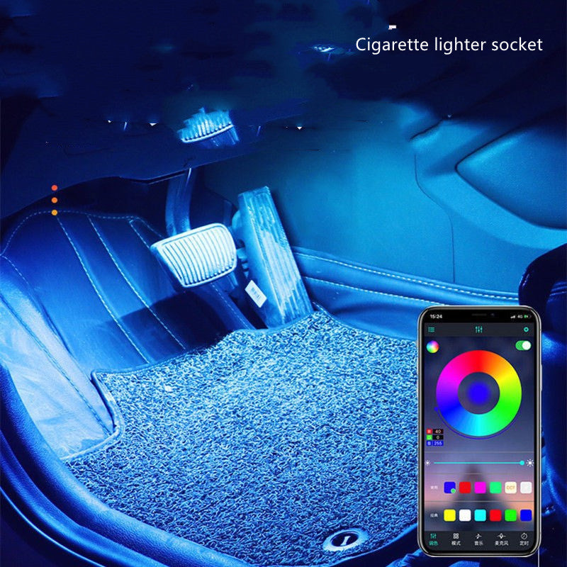 Modificación interior del coche de la luz del ritmo de la música del control de voz del USB