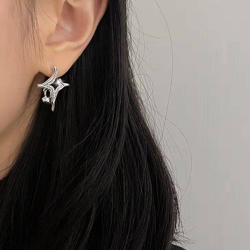 Four Eight-pointed Stars Stud Earrings For Women