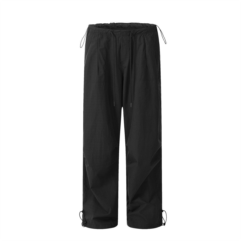 Men's Loose Outdoor Solid Color Casual Thin Sports Drawstring Pants