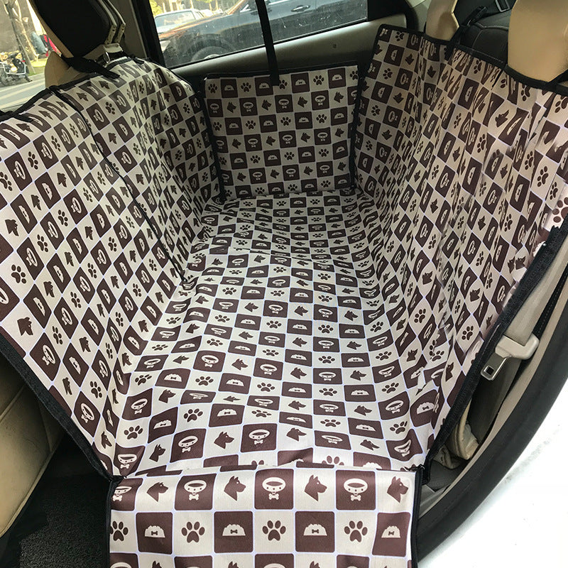Tapis de voiture arrière simple imprimé à deux places pour voiture pour animaux de compagnie