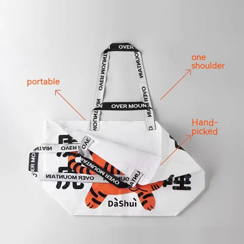 Bolsa tejida de piel de serpiente portátil grande para viajes al aire libre para compras de películas