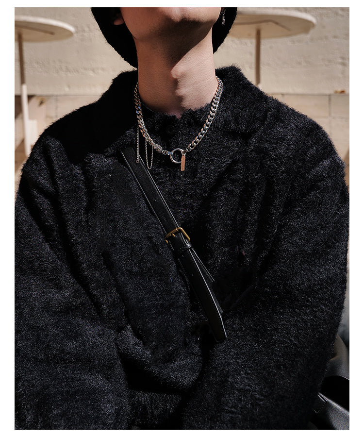 Collier avec anneau à pampilles et chaîne enroulée pour fête étudiante, tendance
