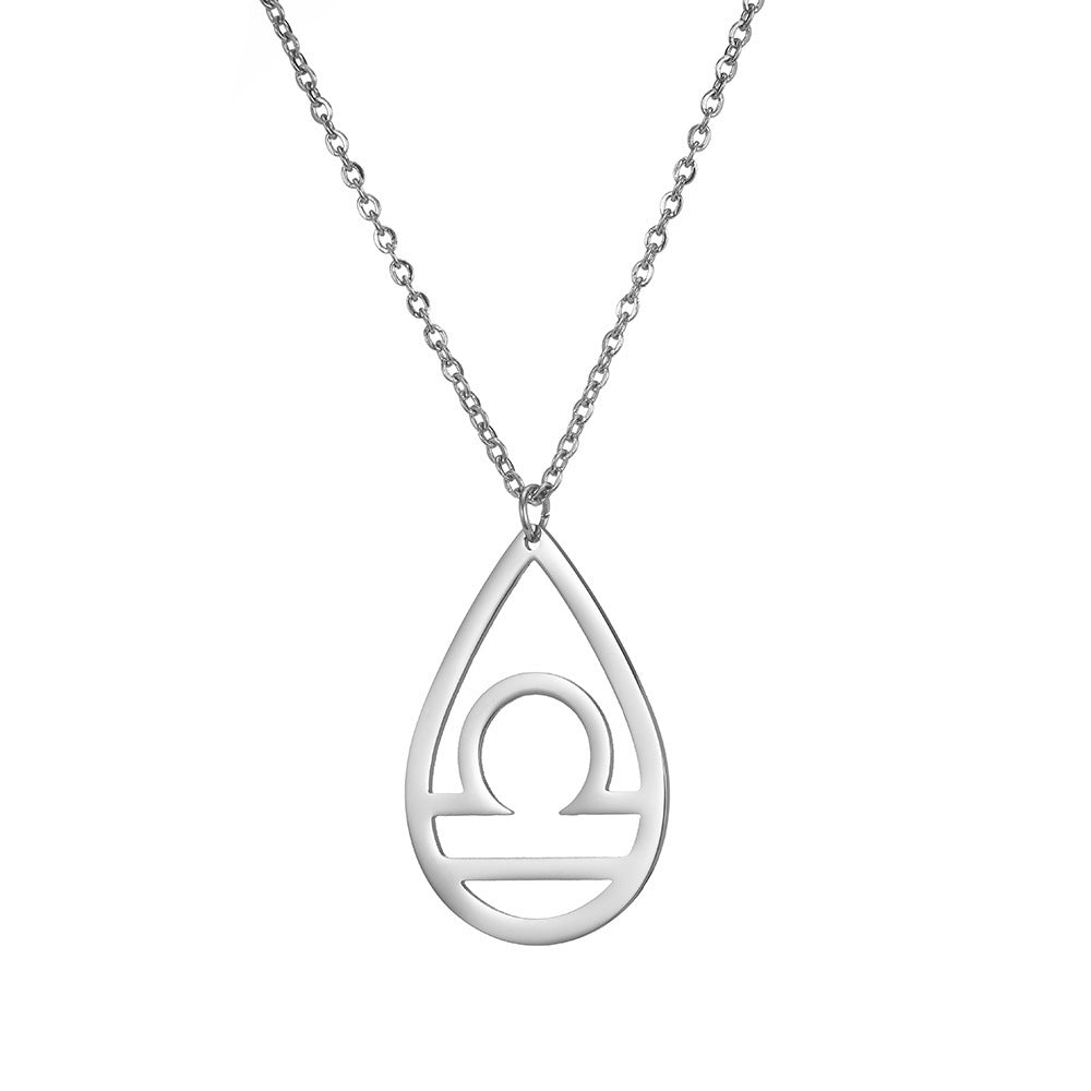Style coréen Normcore goutte d'eau creux balance pendentif collier ne se décolore pas clavicule dame