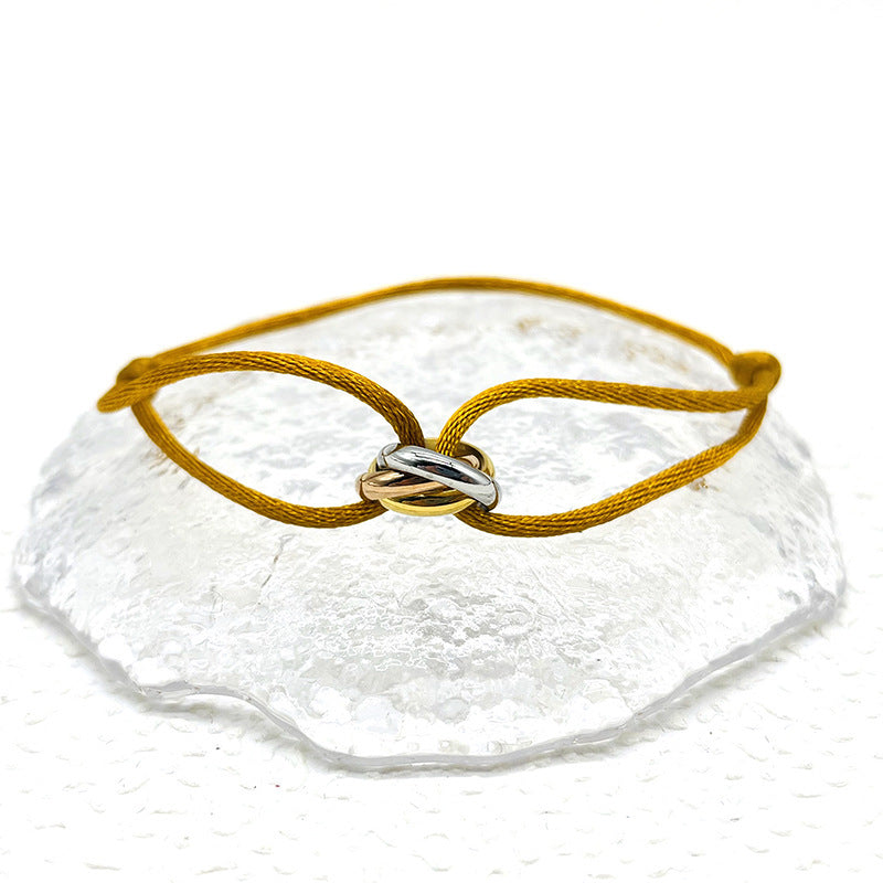 Three-color Circle Woven Lucky Carrying Strap Advanced Sense