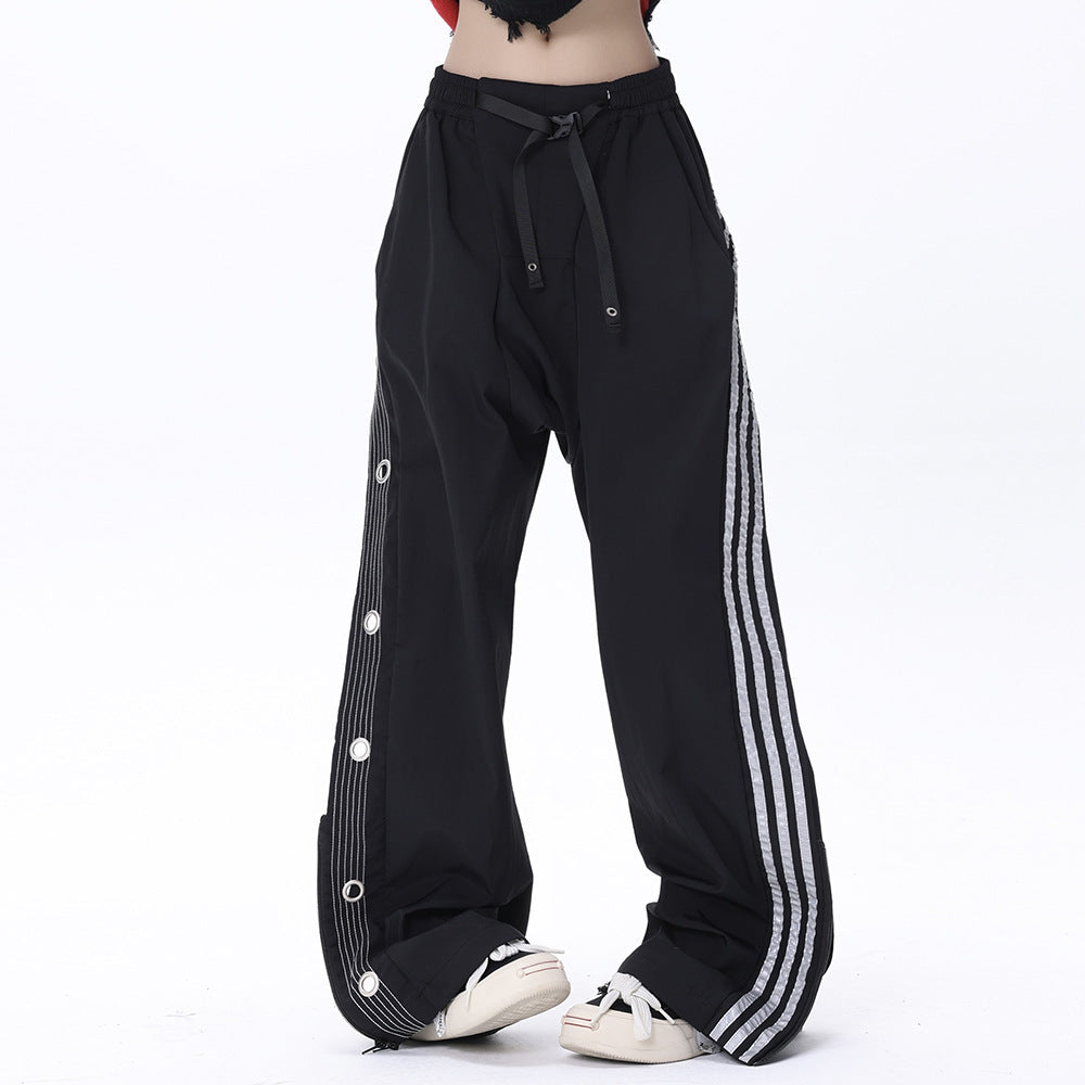 Men's Side Striped Stitching Tooling Straight Pants