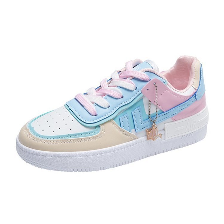 Baskets plates à blocage de couleur pour filles, chaussures de tir de rue décontractées et faciles à porter