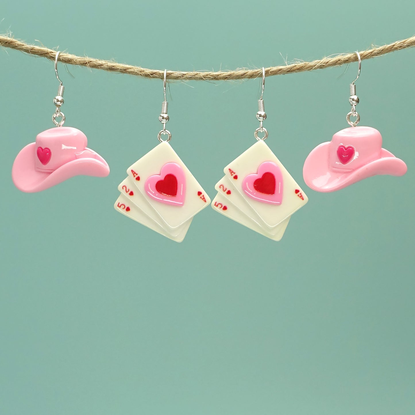 Fashion Love Poker Hat Eardrops