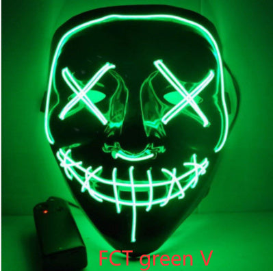 Black V Halloween Horror Glowing Mask