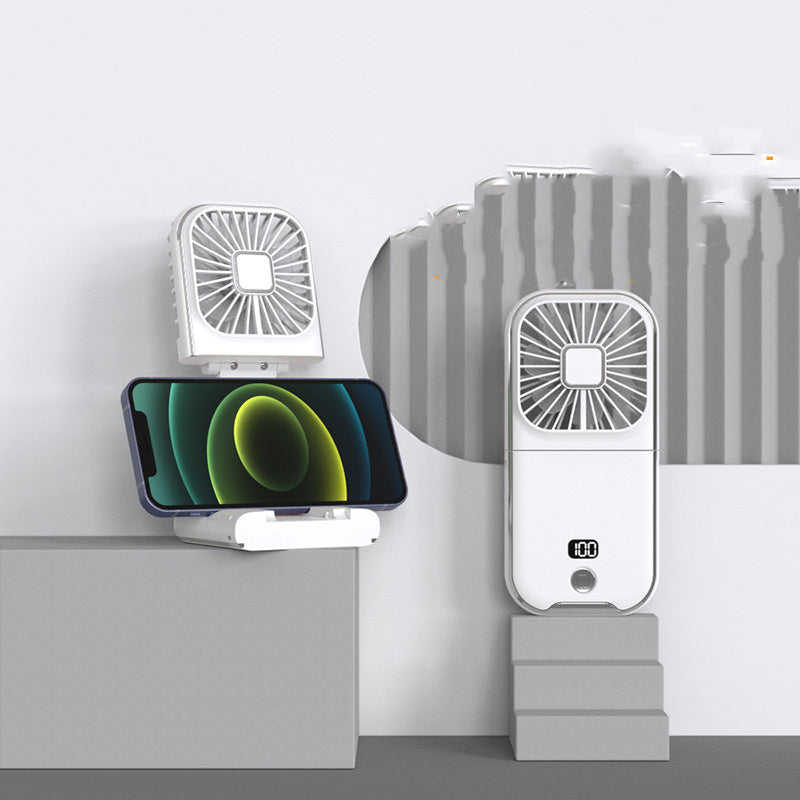 Ventilador pequeño portátil plegable con pantalla digital