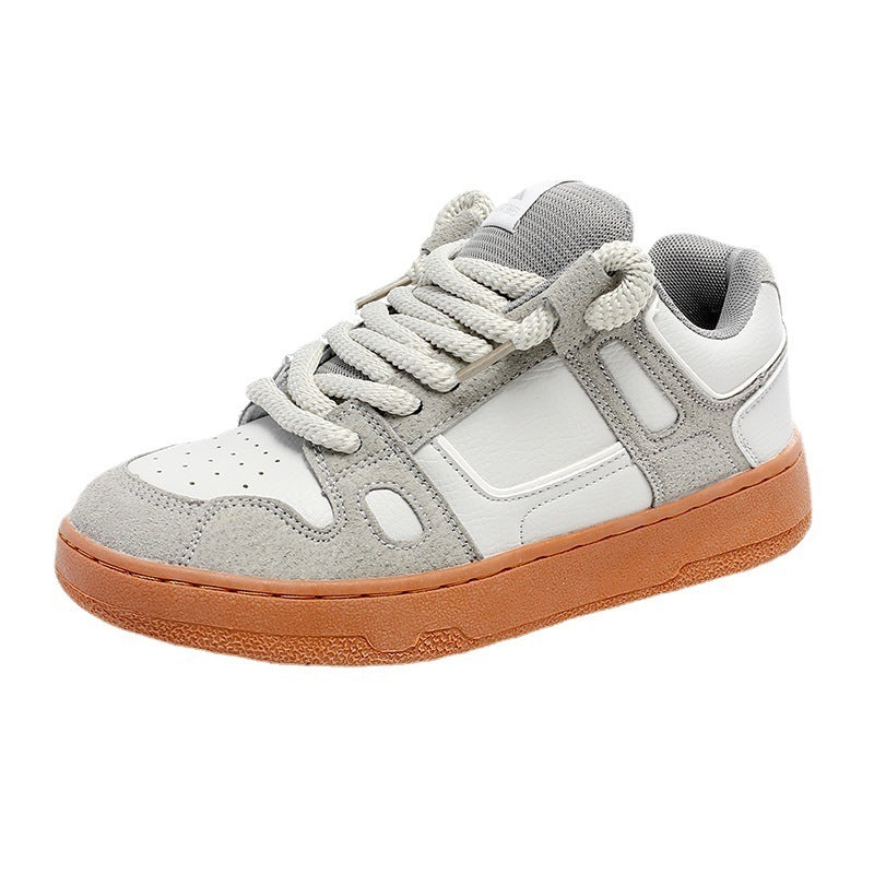 Zapatos de goma para hombre, zapatillas de deporte informales con plataforma para estudiantes, parte superior baja