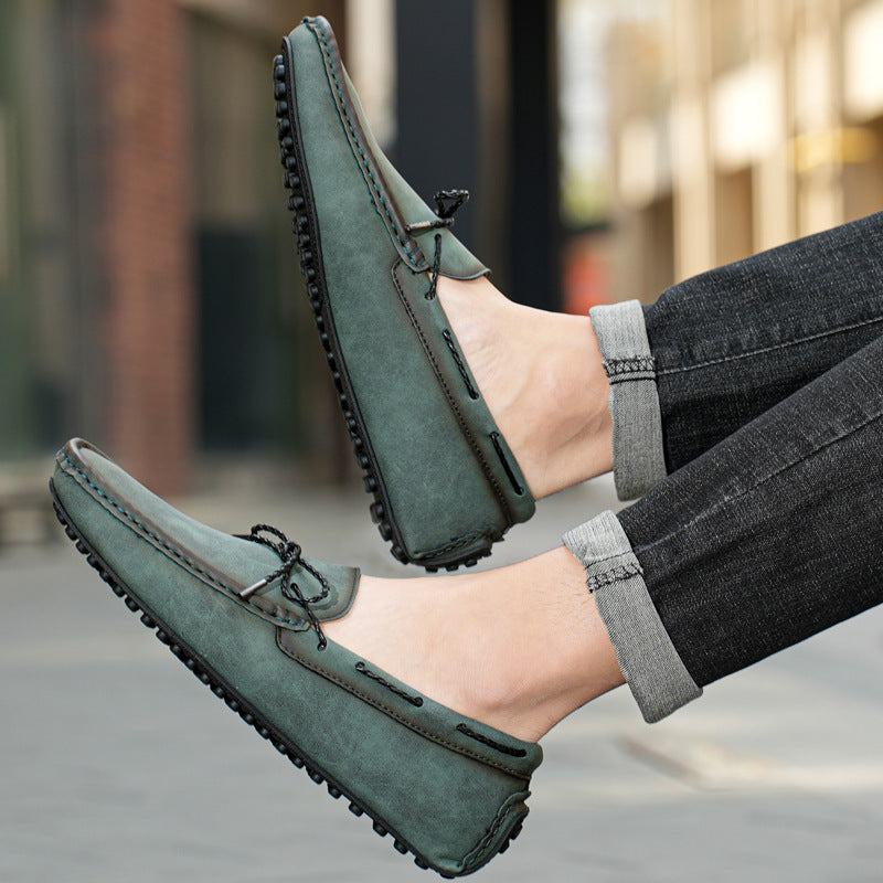 Printemps et été grande taille hommes décontracté style coréen à lacets paresseux conduite chaussures pour hommes