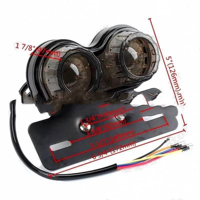 Luz trasera LED modificada para motocicleta, luz de freno, señal de giro, luz trasera, doble cabezal