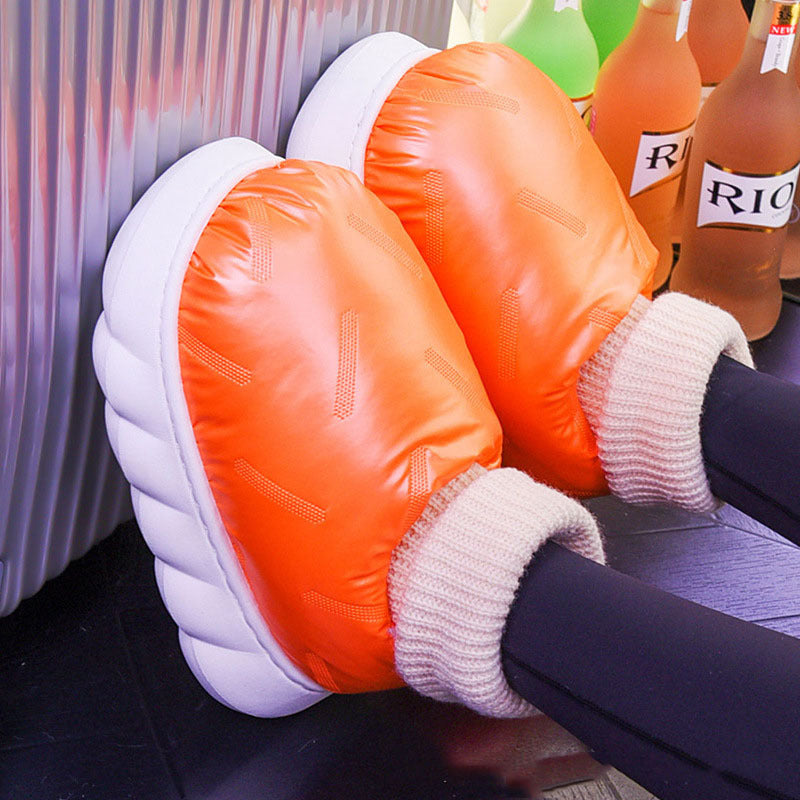 Pantoufles en coton et velours de pain, chaussures imperméables et chaudes pour la maison, pour couples