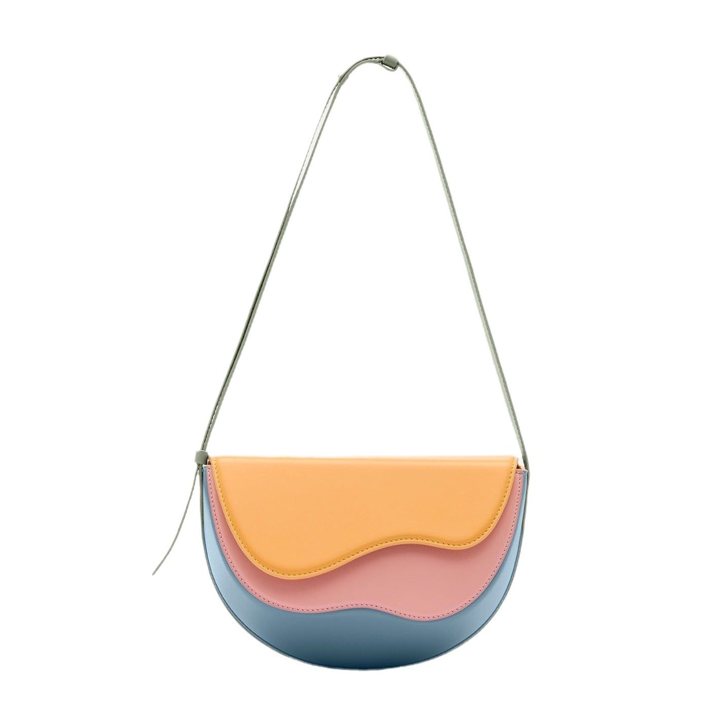 Sac de selle multicolore à couture unique