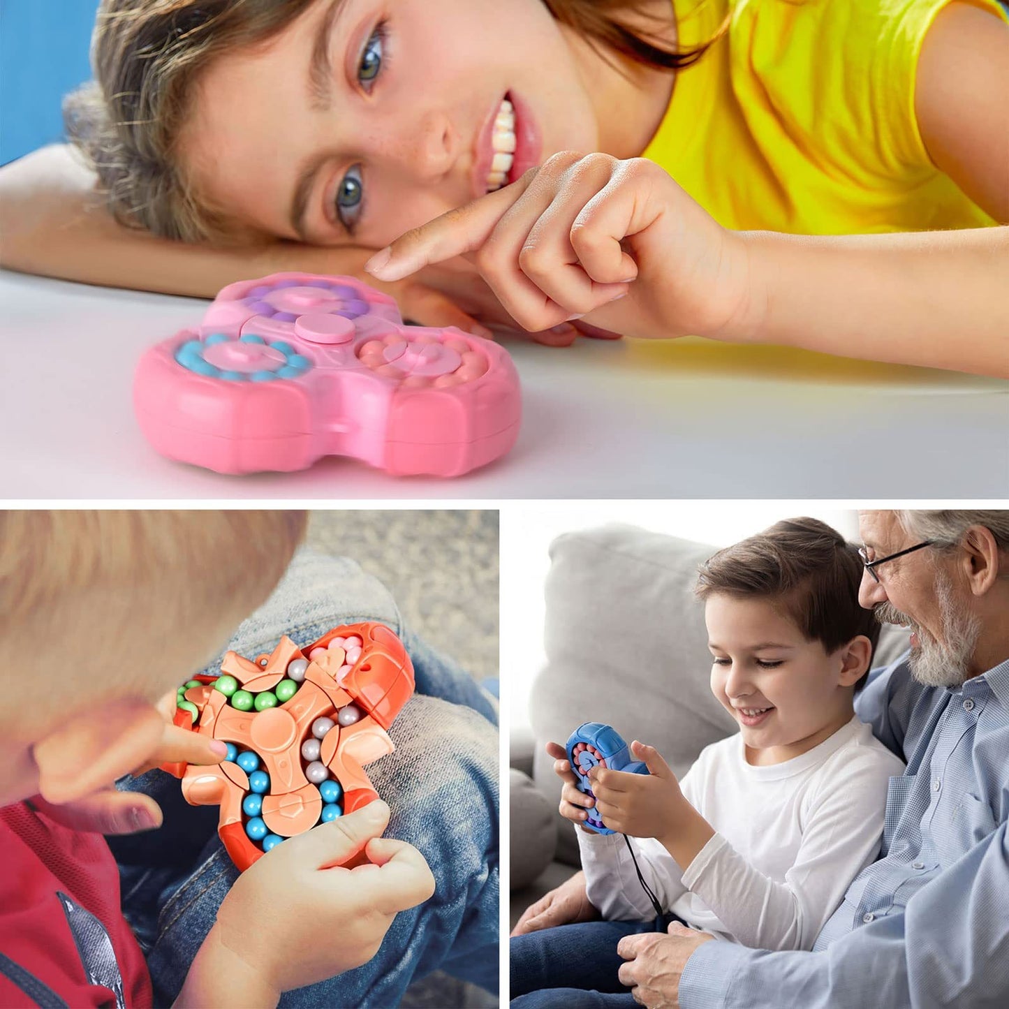 Juguete de rompecabezas de frijol mágico, cubo giratorio de frijol mágico y juguetes giratorios 2 en 1, juego STEM de rompecabezas de bola mágica, regalo para niños, niñas, adolescentes y adultos para cumpleaños, Navidad, Año Nuevo