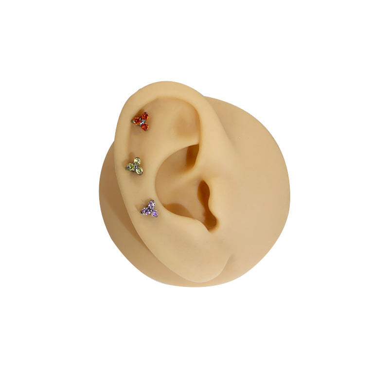 Pack de bougainvilliers spectabilis en titane incrusté de Zircon, clou d'oreille en os, Piercing pour le corps humain