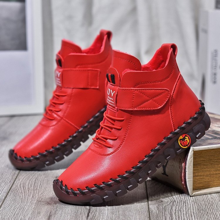 Femmes bottes de neige hiver chaud à lacets en peluche bottines avec fil à coudre conception nouvelle plate-forme antidérapante imperméable chaussures confortables