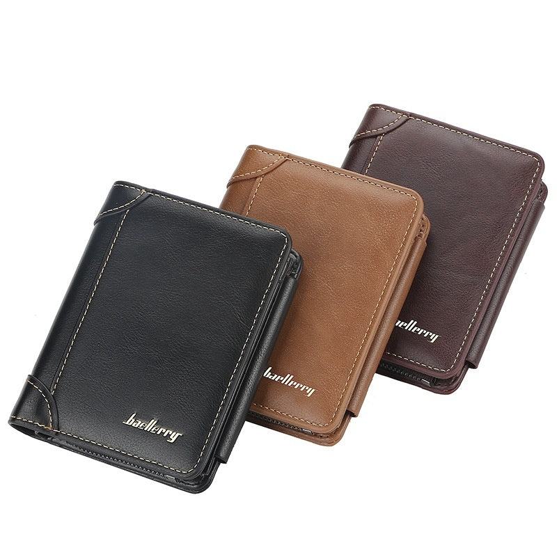 Cartera para hombre Cartera corta con múltiples ranuras para tarjetas de negocios