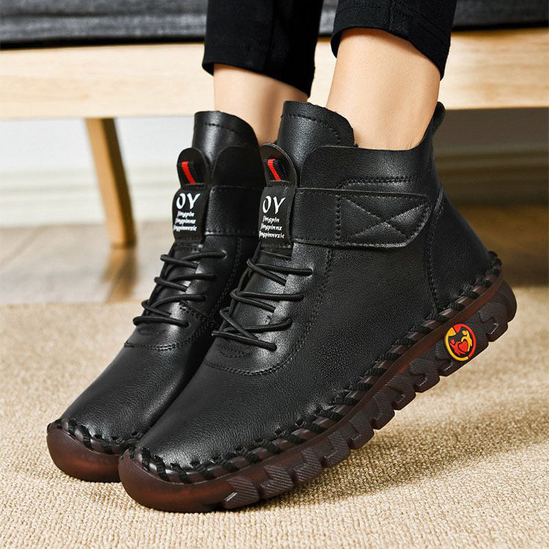 Femmes bottes de neige hiver chaud à lacets en peluche bottines avec fil à coudre conception nouvelle plate-forme antidérapante imperméable chaussures confortables