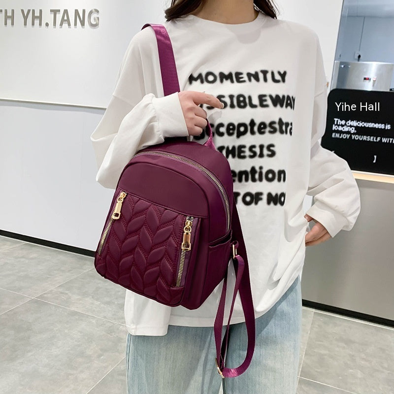 Mode femmes sac à dos Simple losange tendance couleur unie