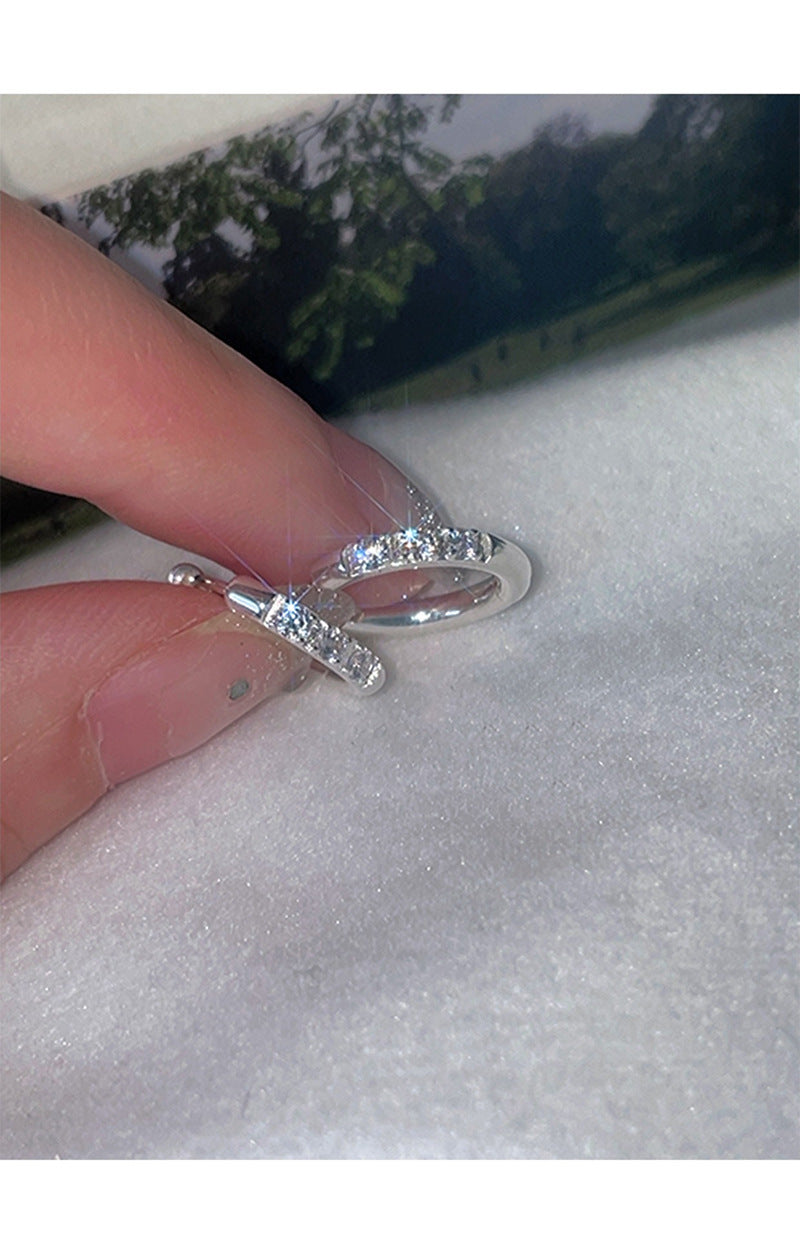 Clip d'oreille géométrique en strass et Zircon pour femmes, Simple