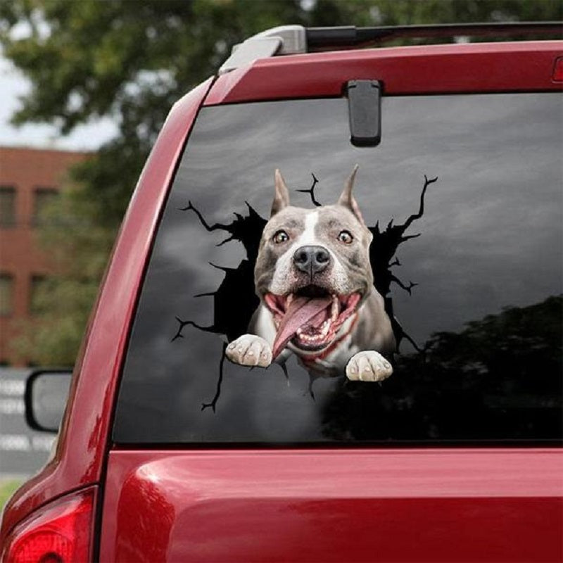 Pared de animales, todo tipo de cachorros, pegatinas electrostáticas creativas con agujero roto para ventana de coche