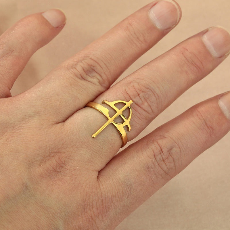 Bague en acier inoxydable Hip Hop, croix géométrique, mode Couple, bijoux