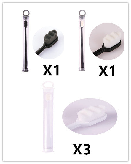 Brosse à dents Ultra-fine, poils Super doux, nettoyage en profondeur, Portable, outils de soins bucco-dentaires, nettoyage buccal, voyage