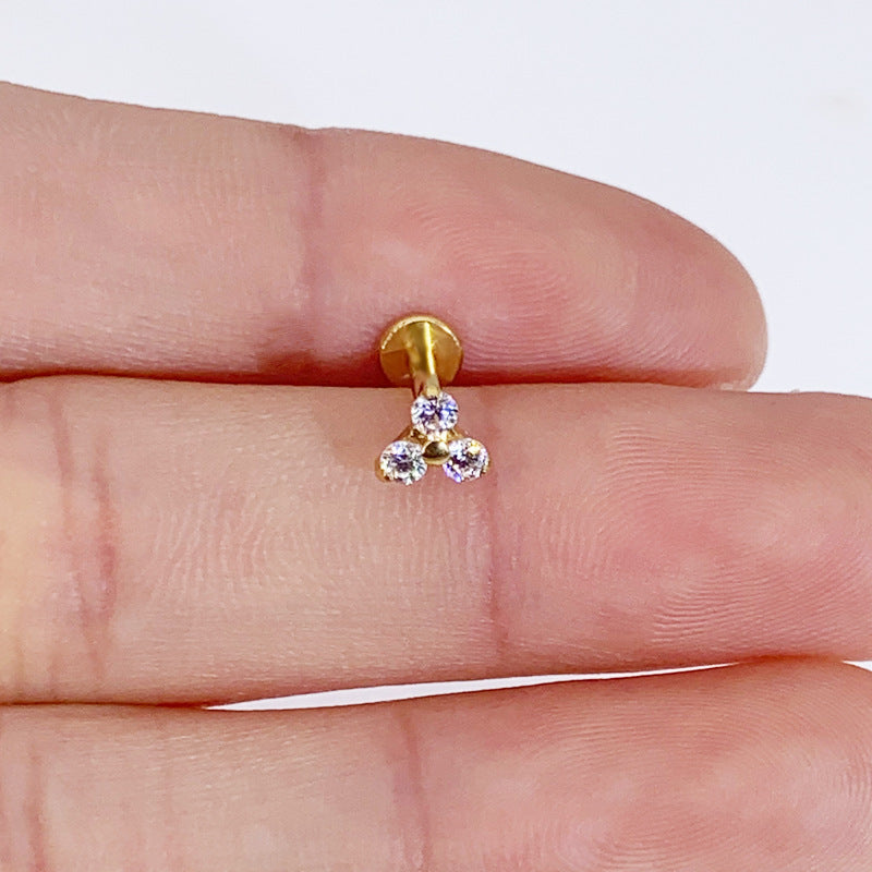 Pack de bougainvilliers spectabilis en titane incrusté de Zircon, clou d'oreille en os, Piercing pour le corps humain