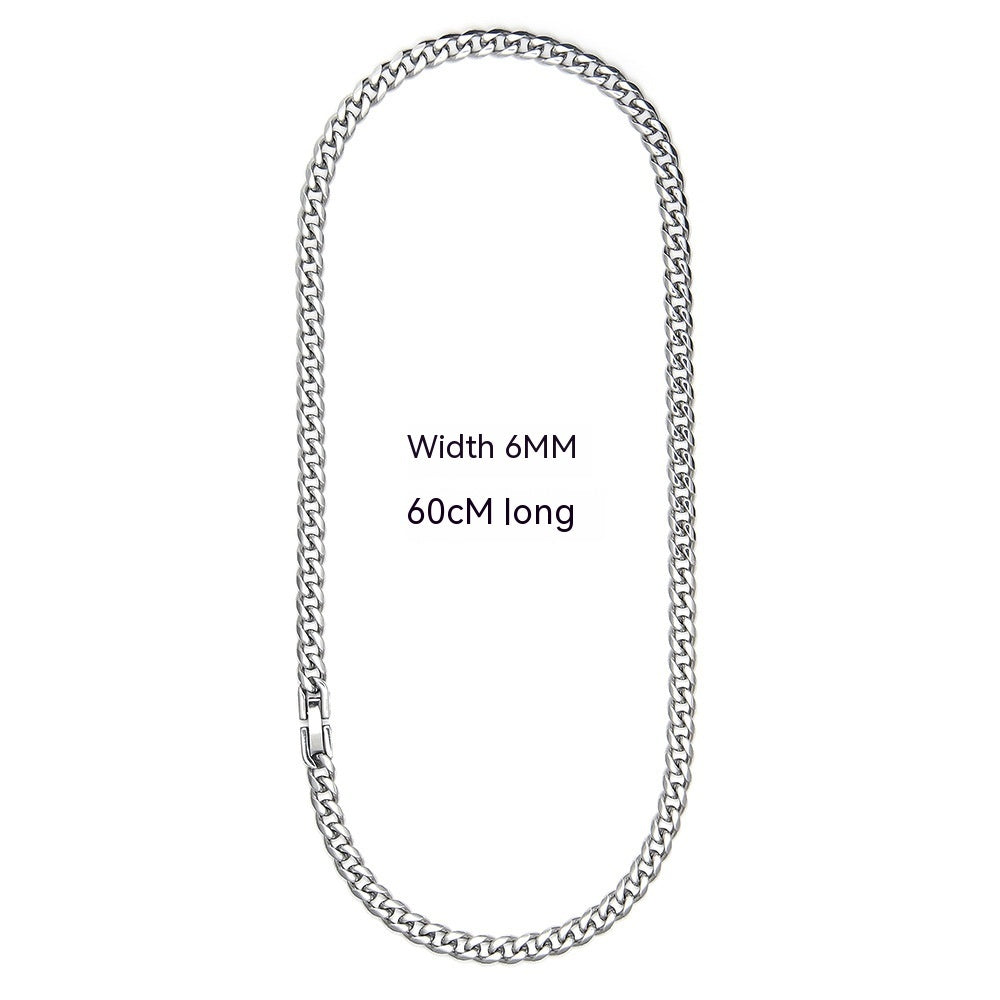 Collier en acier titane résistant à la lumière avec chaîne à maillons cubains