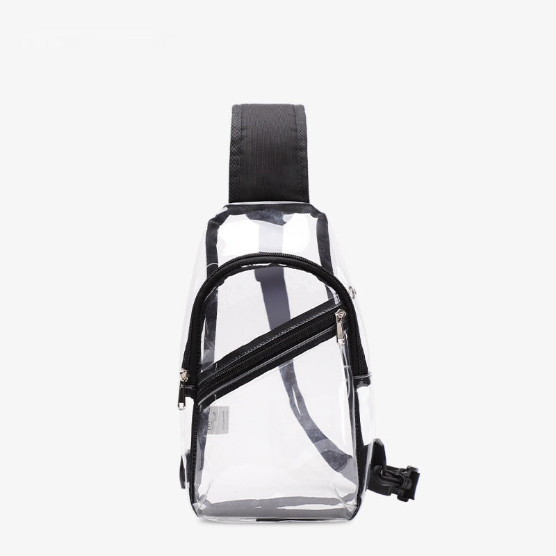 Bolso de pecho transparente impermeable de PVC para hombre