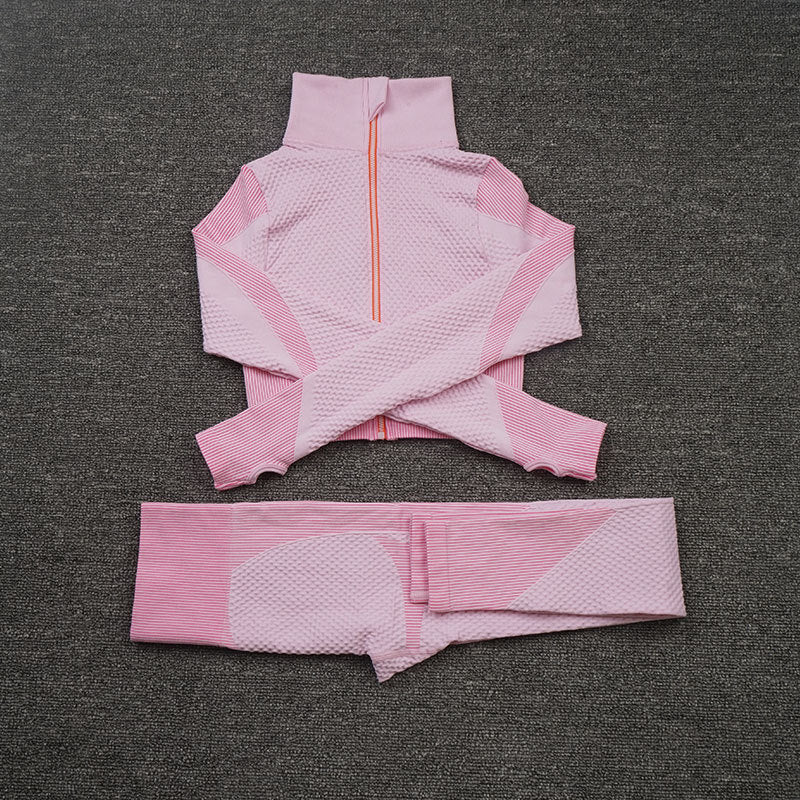 Costume de yoga de sport de pantalon de fitness extensible trois pièces