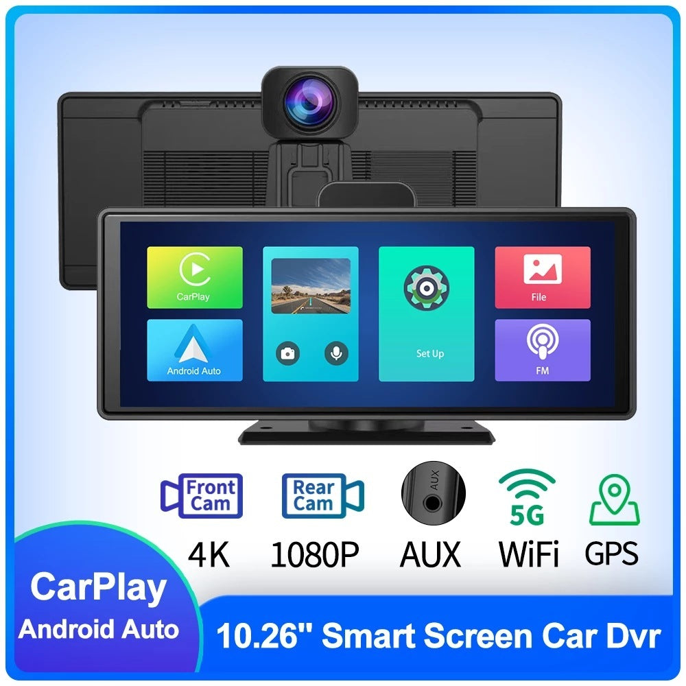Écran intelligent avant et arrière, double enregistrement, 1080P, Streaming multimédia, Projection de téléphone portable, enregistreur Carplay