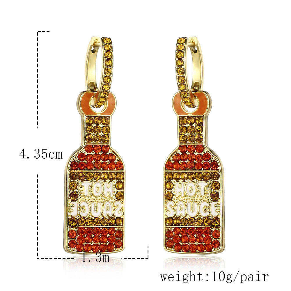 Boucles d'oreilles simples en forme de bouteille de vin pour femmes