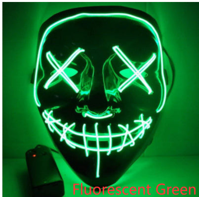 Black V Halloween Horror Glowing Mask