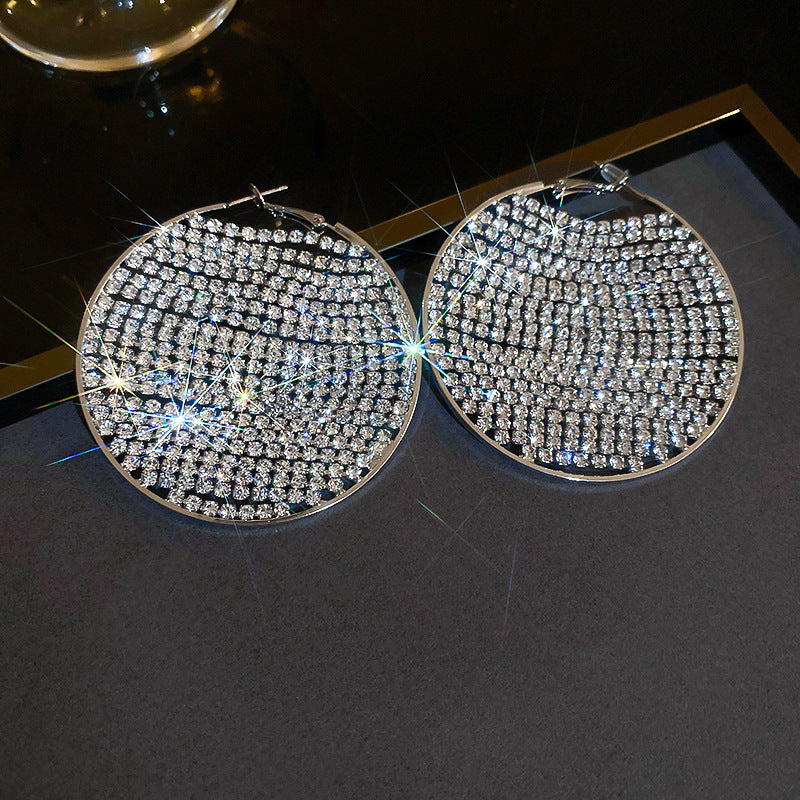 Diamond Round Earrings High-grade